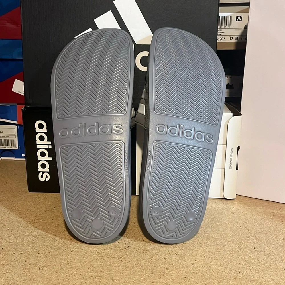 Adidas Adilette Shower Slides Sandals Shoes grey Pool B42212 new Mens Size 13